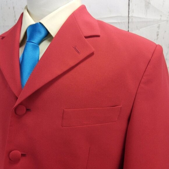Pacelli Uomo Moda 42R 5 Button Red 2pc Suit 35x31 Pleated - Picture 5 of 16